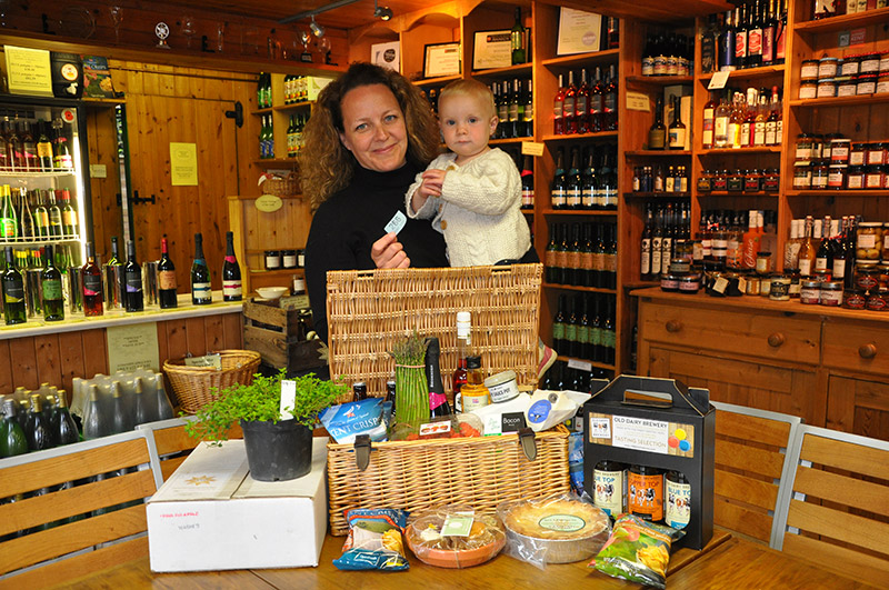 Denise-Clifford-collects-hamper-Biddenden-Vineyards