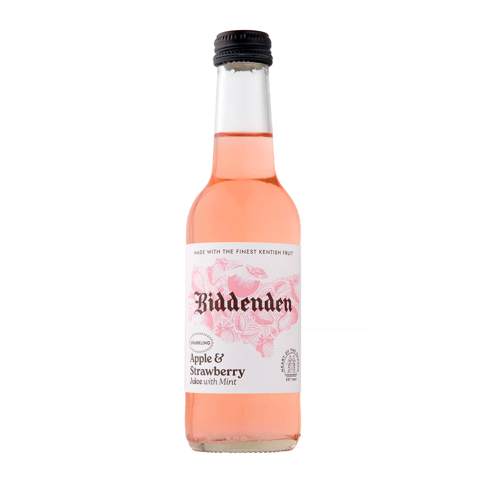 24 x 250ml Biddenden Sparkling Apple & Strawberry Juice with Mint