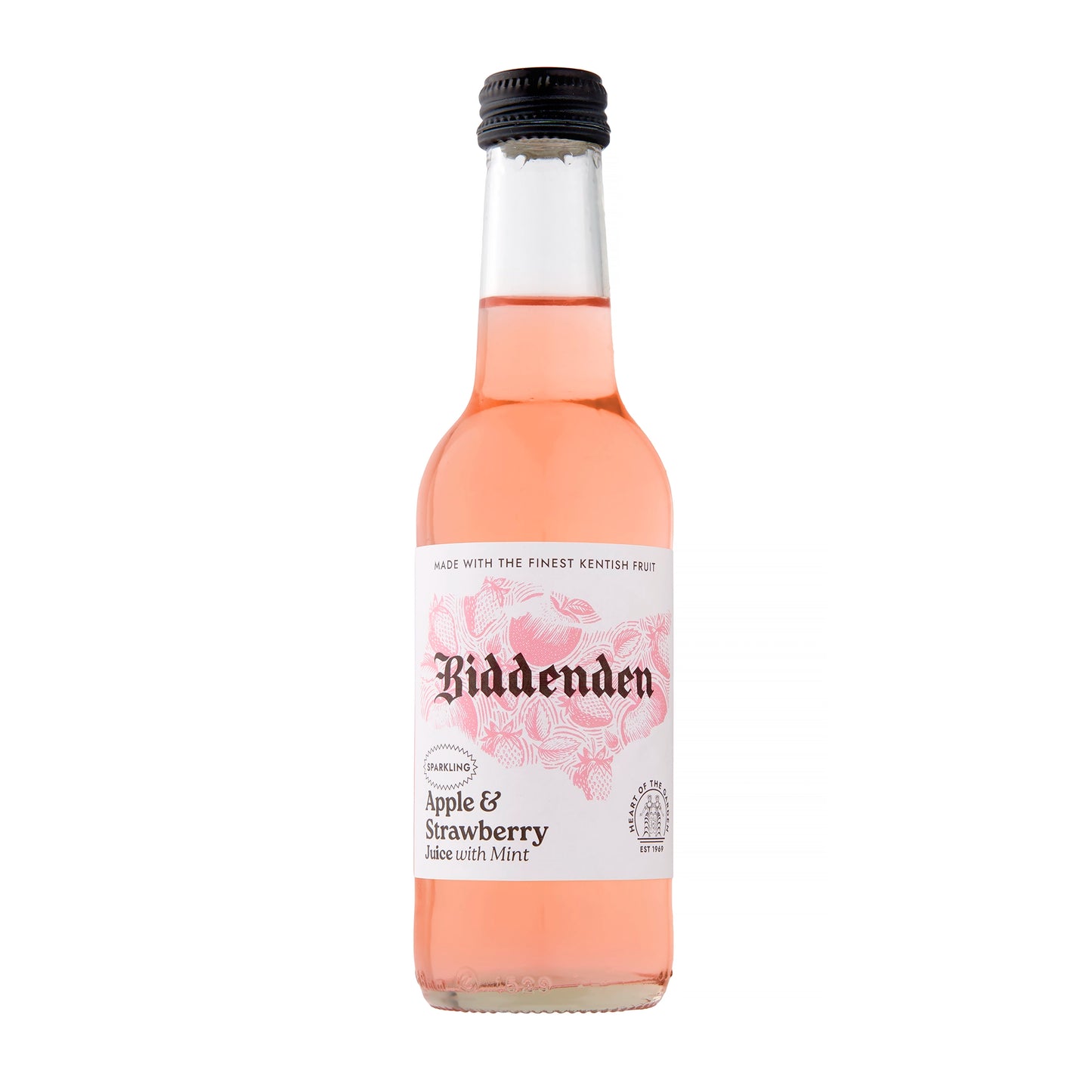 24 x 250ml Biddenden Sparkling Apple & Strawberry Juice with Mint