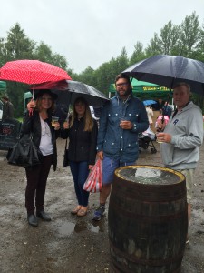 Beddingfield family enjoying a Biddenden cider in the rain